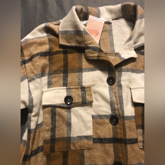 NWT Long Length Cotton Flannel Shacket - Picture 9 of 16